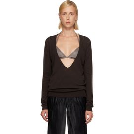 Rick Owens Rick Owens Brown Tower Extreme V-Neck Sweater