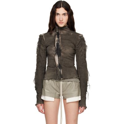 Rick Owens Rick Owens Brown Tower Gary Denim Jacket