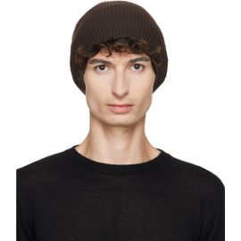 Rick Owens Rick Owens Brown Tower Ribbed Beanie