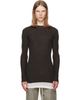 Rick Owens Rick Owens Brown Tower Ribbed Round Neck Sweater - 1