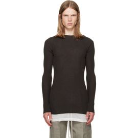 Rick Owens Rick Owens Brown Tower Ribbed Round Neck Sweater