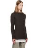Rick Owens Rick Owens Brown Tower Ribbed Round Neck Sweater - 2