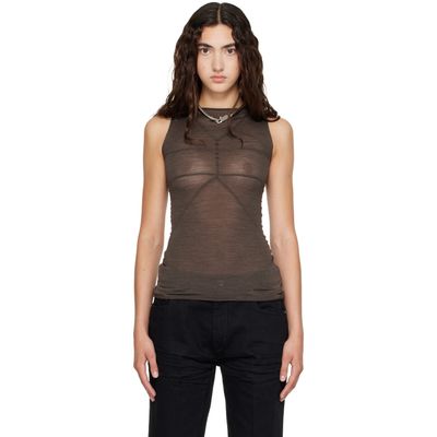 Rick Owens Rick Owens Brown Tower Sleeveless Temple T Top