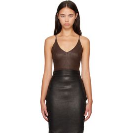 Rick Owens Rick Owens Brown Tower Stretch Leather Top