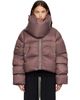 Rick Owens Rick Owens Burgundy Tower Funnel Neck Down Jacket - 1