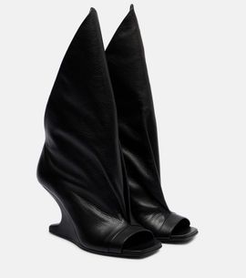 Rick Owens Rick Owens Cantilever leather peep-toe boots