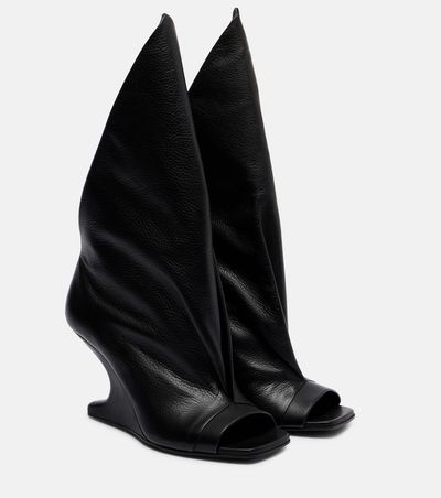 Rick Owens Rick Owens Cantilever leather peep-toe boots