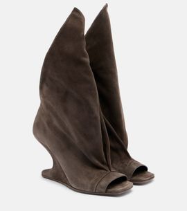 Rick Owens Rick Owens Cantilever suede peep-toe boots
