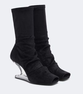 Rick Owens Rick Owens Cantilever velvet jersey ankle boots