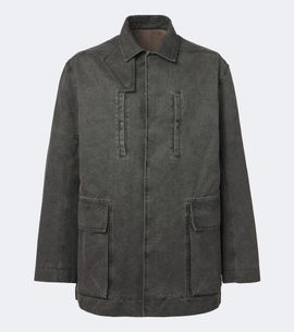 Rick Owens Rick Owens Collared Mac coated cotton canvas jacket
