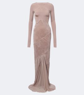 Rick Owens Rick Owens Combo tulle-trimmed jersey and velvet gown