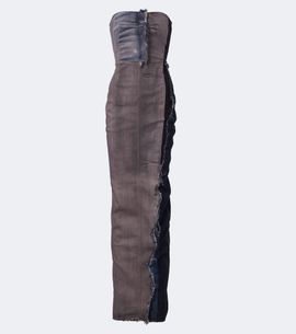 Rick Owens Rick Owens Distressed denim bustier gown