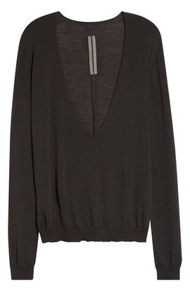 Rick Owens Rick Owens Extreme V-Neck Wool Sweater