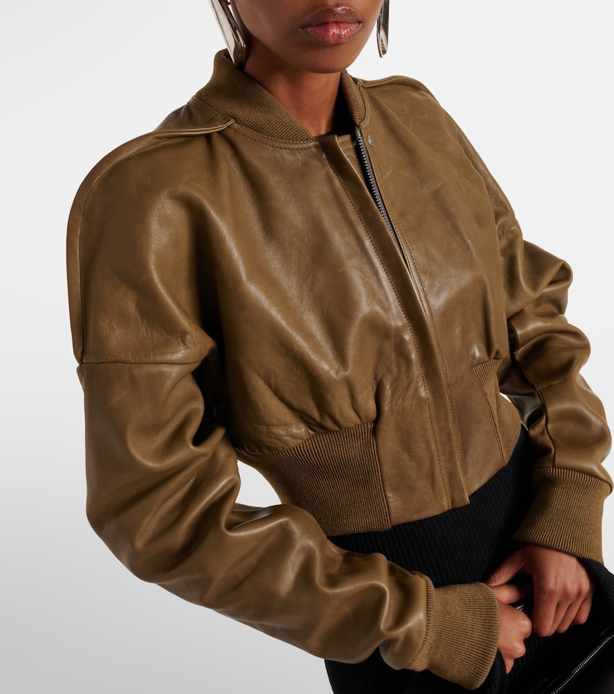 Rick Owens - Flight cropped leather bomber jacket
