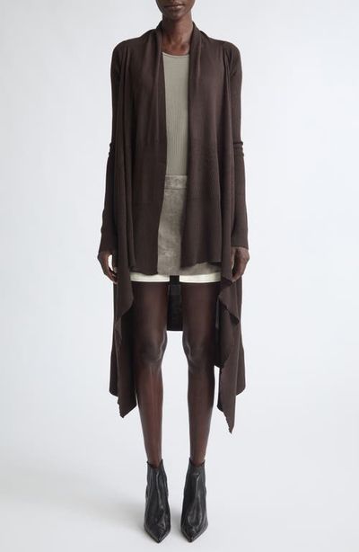Rick Owens Rick Owens Fog Asymmetric Suede Miniskirt