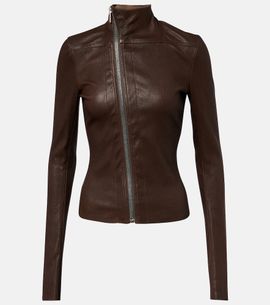 Rick Owens Rick Owens Gary leather and cotton-blend jacket