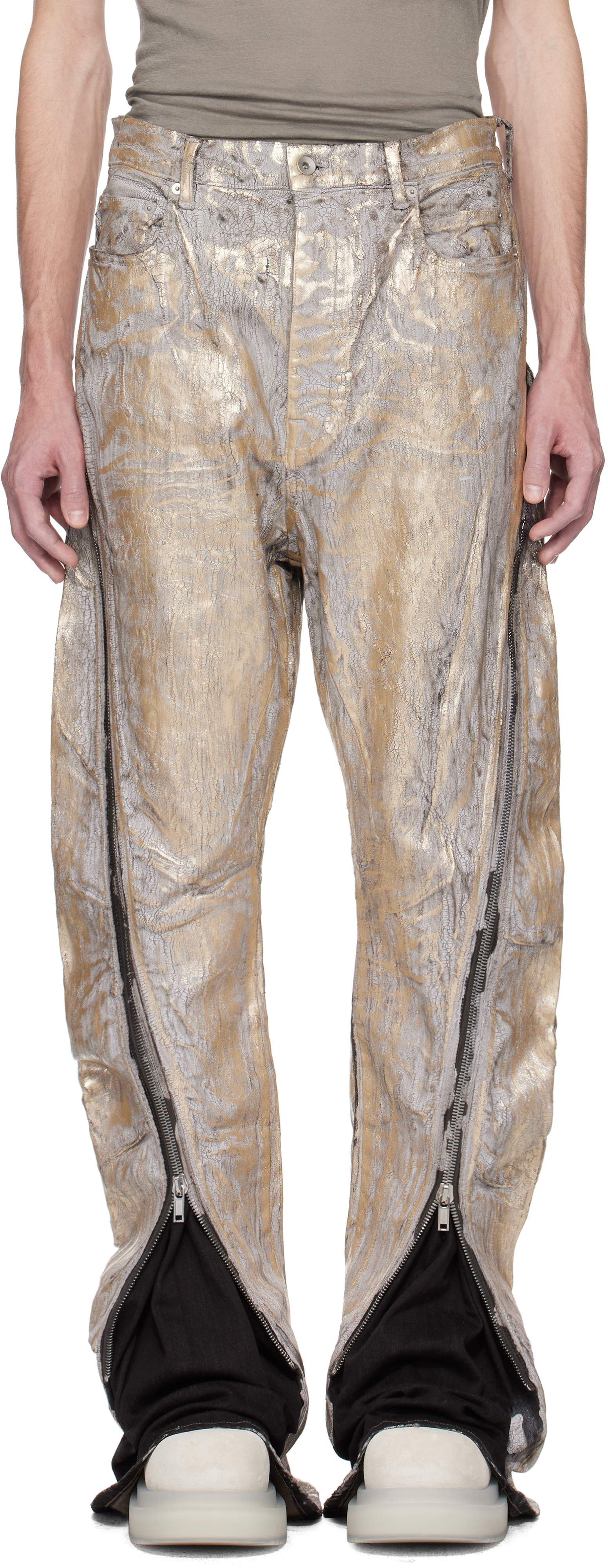 Rick Owens - Gold Hollywood Bolan Banana Jeans