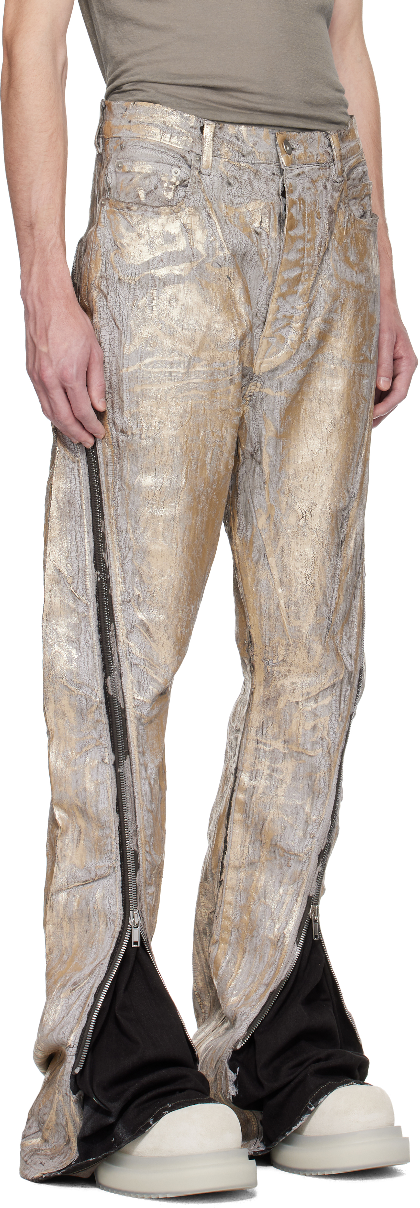 Rick Owens - Gold Hollywood Bolan Banana Jeans