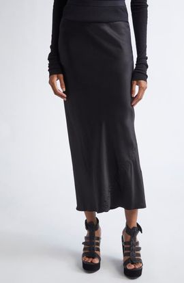 Rick Owens Rick Owens Gonna Bias Cut Cupro Skirt
