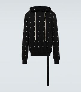 Rick Owens Rick Owens Granbury studded cotton jersey hoodie