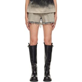 Rick Owens Rick Owens Gray & Black Tower Crater Denim Shorts