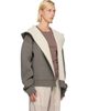 Rick Owens Rick Owens Gray & Off-White Tower Reversible Robe Hoodie - 2
