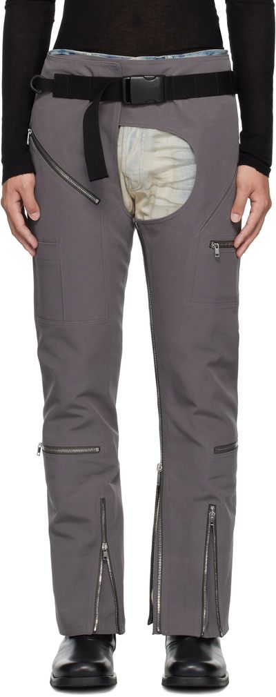 Rick Owens Rick Owens Gray Hollywood Headon Chaps Trousers