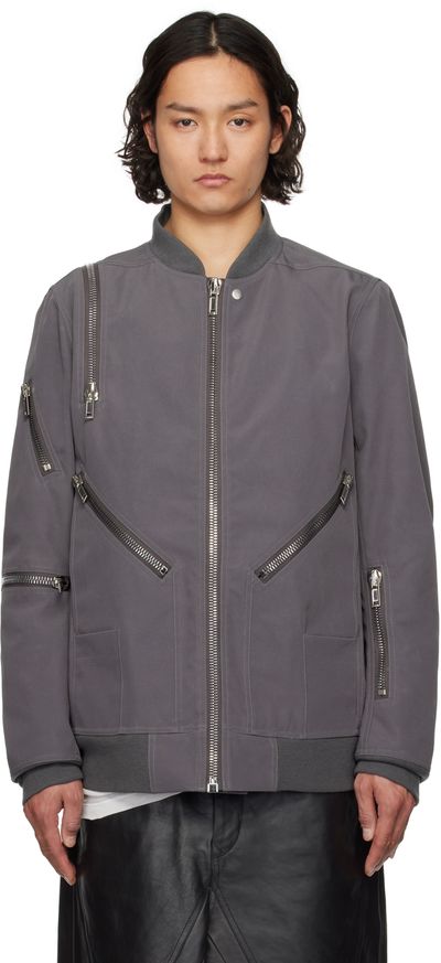 Rick Owens Rick Owens Gray Hollywood Jumbo Headon Flight Jacket