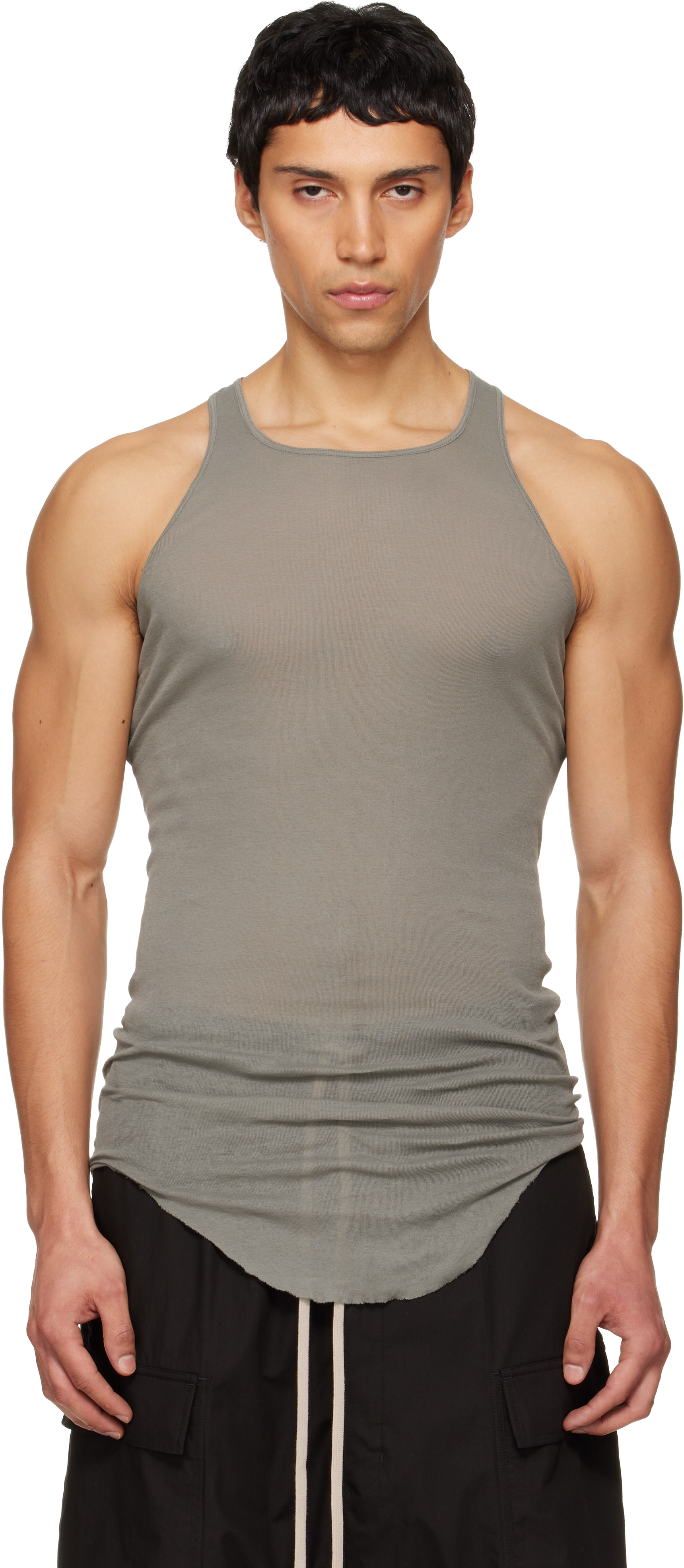 Rick Owens - Gray Temple Basic Rib Tank Top