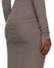 Rick Owens Rick Owens Gray Temple Rib LS Midi Dress - 3