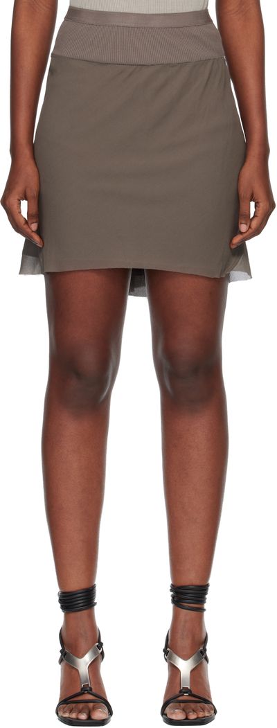 Rick Owens Rick Owens Gray Temple Short Bias Miniskirt