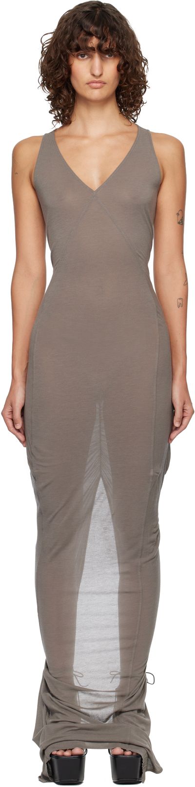 Rick Owens Rick Owens Gray Temple V Tank Maxi Dress