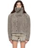 Rick Owens Rick Owens Gray Tower Biker Jumbo Stooges Leather Jacket - 1