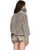 Rick Owens Rick Owens Gray Tower Biker Jumbo Stooges Leather Jacket - 3