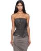 Rick Owens Rick Owens Gray Tower Bustier Denim Top - 1