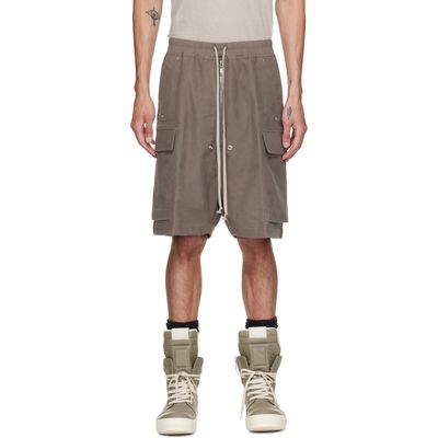 Rick Owens Rick Owens Gray Tower Cargobela Shorts