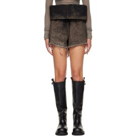 Rick Owens Rick Owens Gray Tower Crater Denim Shorts