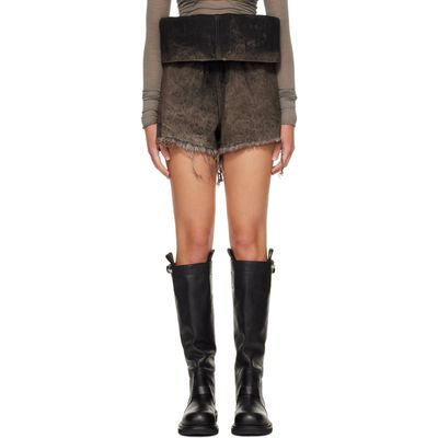 Rick Owens Rick Owens Gray Tower Crater Denim Shorts