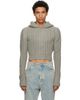 Rick Owens Rick Owens Gray Tower Cropped Hoodie - 1