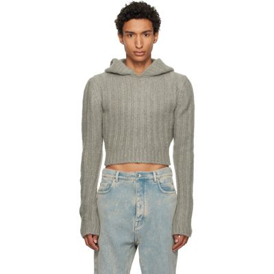 Rick Owens Rick Owens Gray Tower Cropped Hoodie