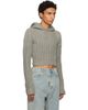 Rick Owens Rick Owens Gray Tower Cropped Hoodie - 2