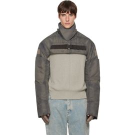 Rick Owens Rick Owens Gray Tower Cropped Mac Bomber Jacket