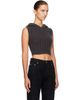 Rick Owens Rick Owens Gray Tower Cropped Tank Hoodie - 2