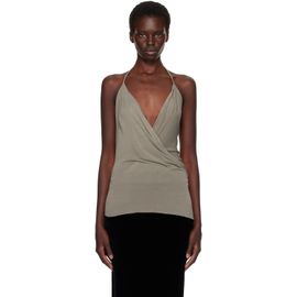 Rick Owens Rick Owens Gray Tower Draped Top
