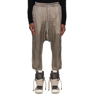 Rick Owens Rick Owens Gray Tower Drawstring Cropped Trousers