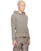 Rick Owens Rick Owens Gray Tower Dust Felt Cashmere Cropped Hoodie - 2