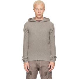 Rick Owens Rick Owens Gray Tower Felt Cashmere Hoodie