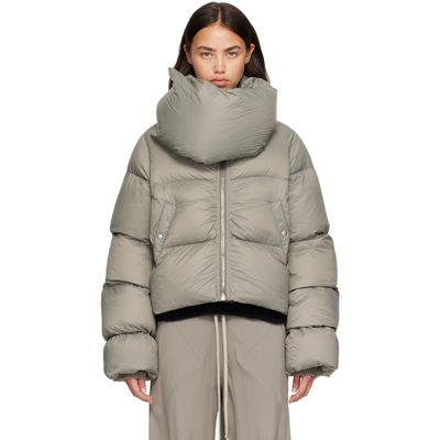 Rick Owens Rick Owens Gray Tower Funnel Neck Down Jacket