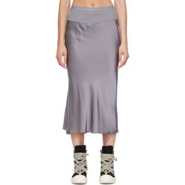 Rick Owens Rick Owens Gray Tower Knee Bias Midi Skirt