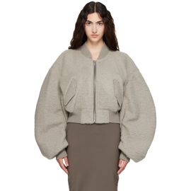 Rick Owens Rick Owens Gray Tower Secchia Cropped Flight Jacket